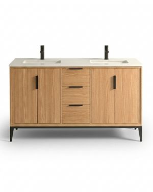 Divani 60in Oakwood Vanity with Quartz Counter Top
