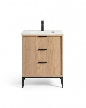Divani 24in Oakwood Vanity with Quartz Counter Top