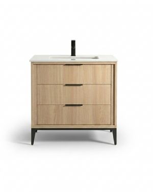 Divani 36in Oakwood Vanity with Quartz Counter Top